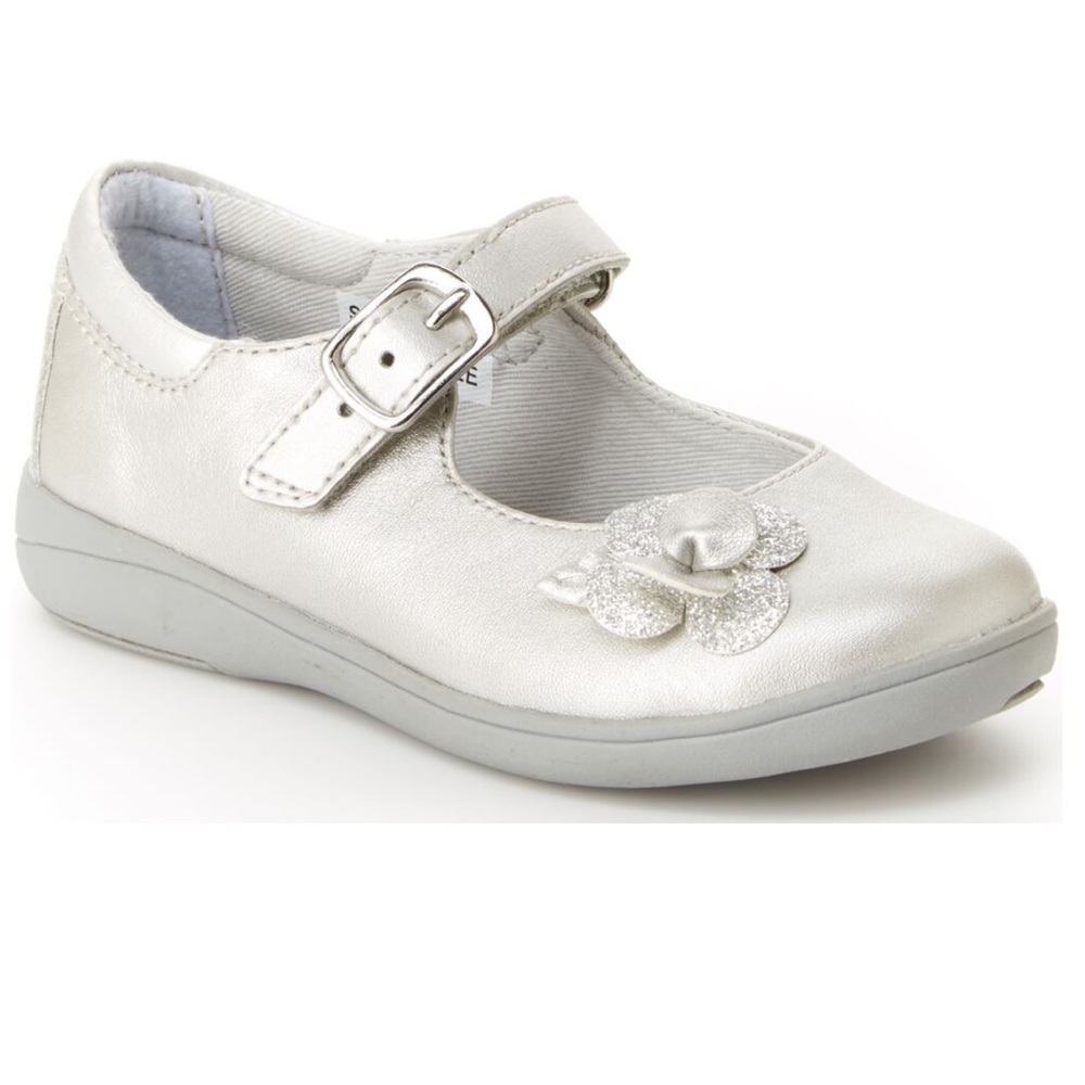 Stride Rite Little Kids Silver Ava Mary Janes